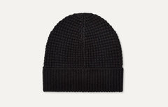 Men's Waffle Cuff Hat - BLACK