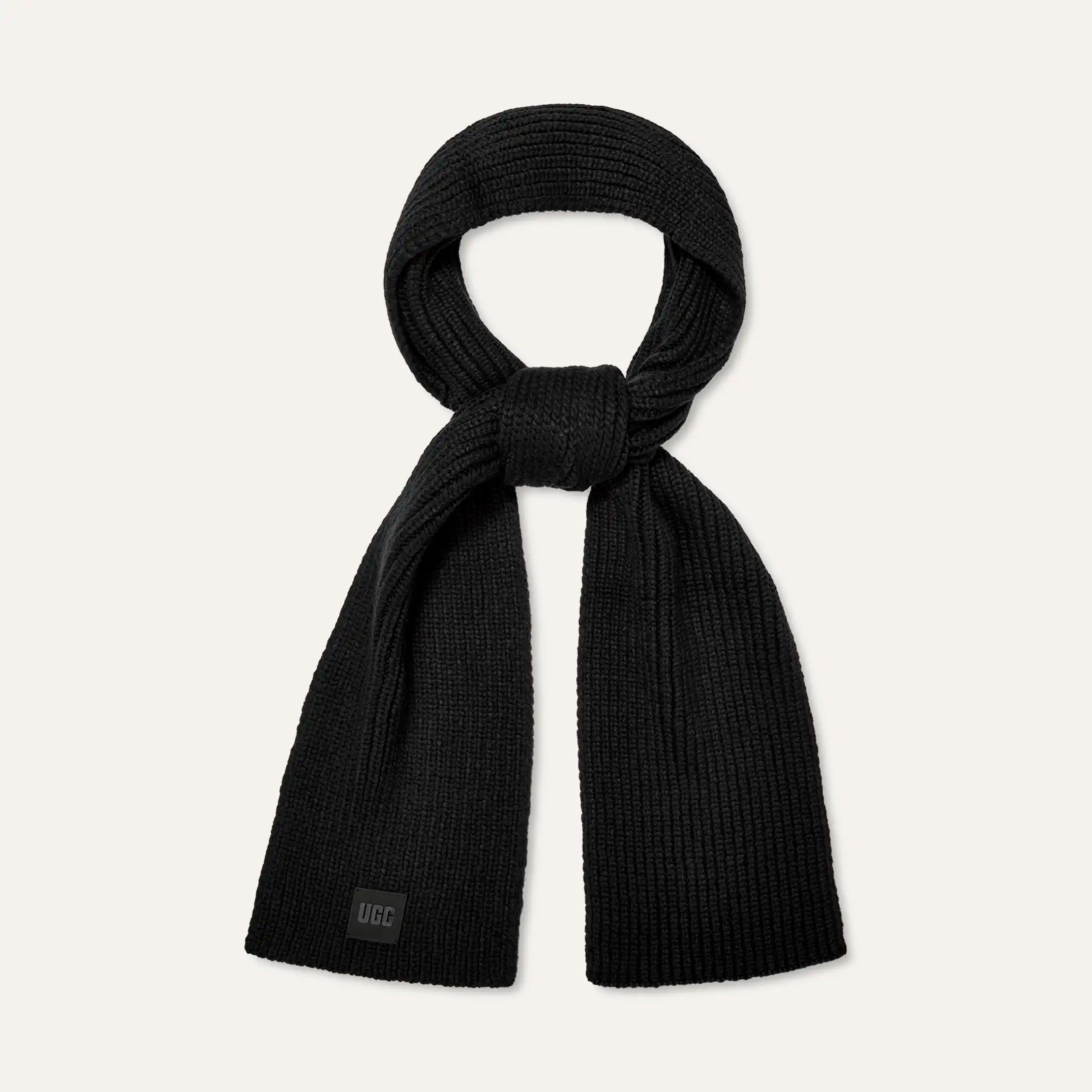 All Gender Chunky Rib Scarf - BLACK