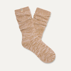 Women's Rib Knit Slouchy Crew Sock - SAND