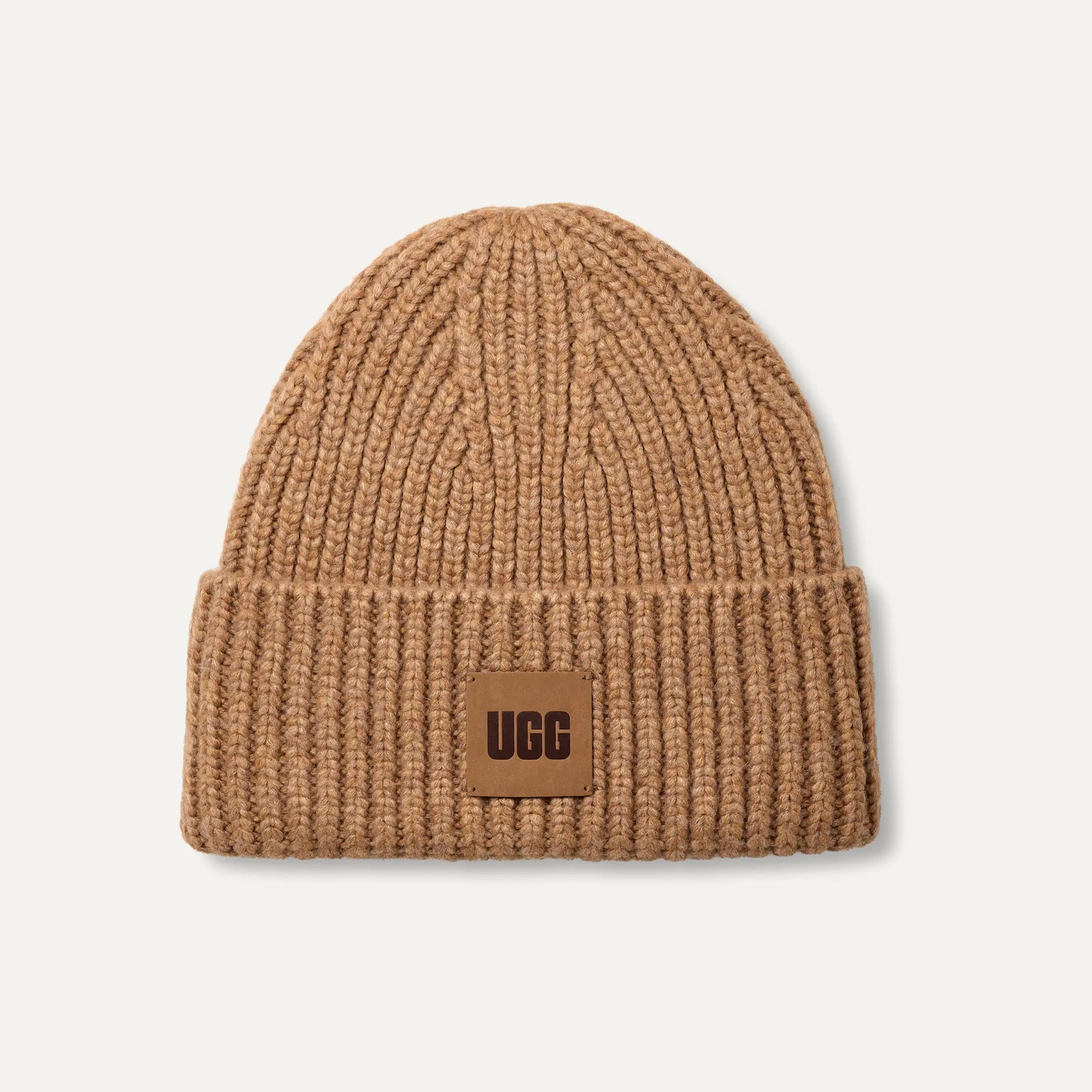Men's Chunky Rib Beanie - CAMEL