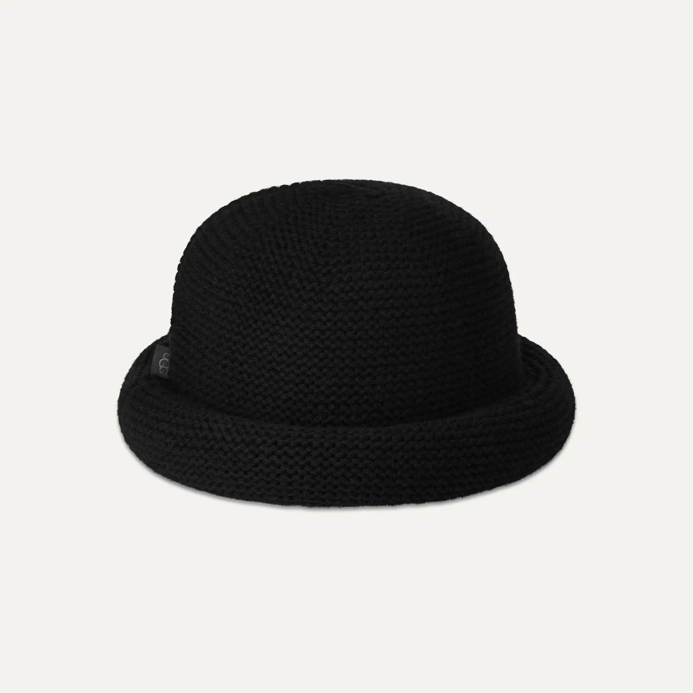 Women's Rolled Knit Hat - BLACK