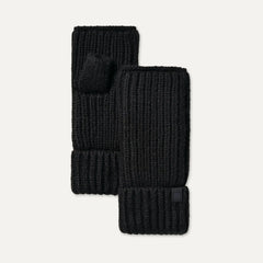 Women's Chunky Rib Fingerless Glove - BLACK