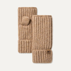 Women's Chunky Rib Fingerless Glove - CAMEL