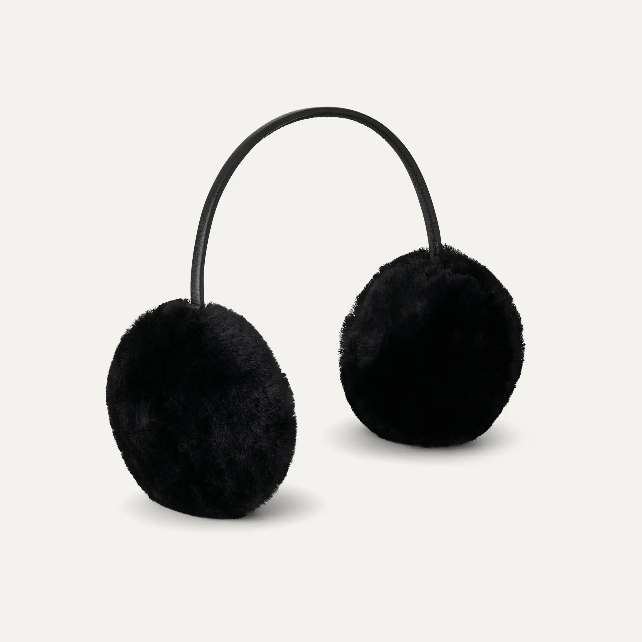Women's Sheepskin Slim Band Earmuff - BLACK
