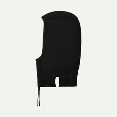 Women's Knit Drawstring Balaclava - BLACK