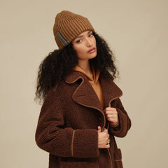 Women's Chunky Rib UGGbraid Beanie - CHESTNUT