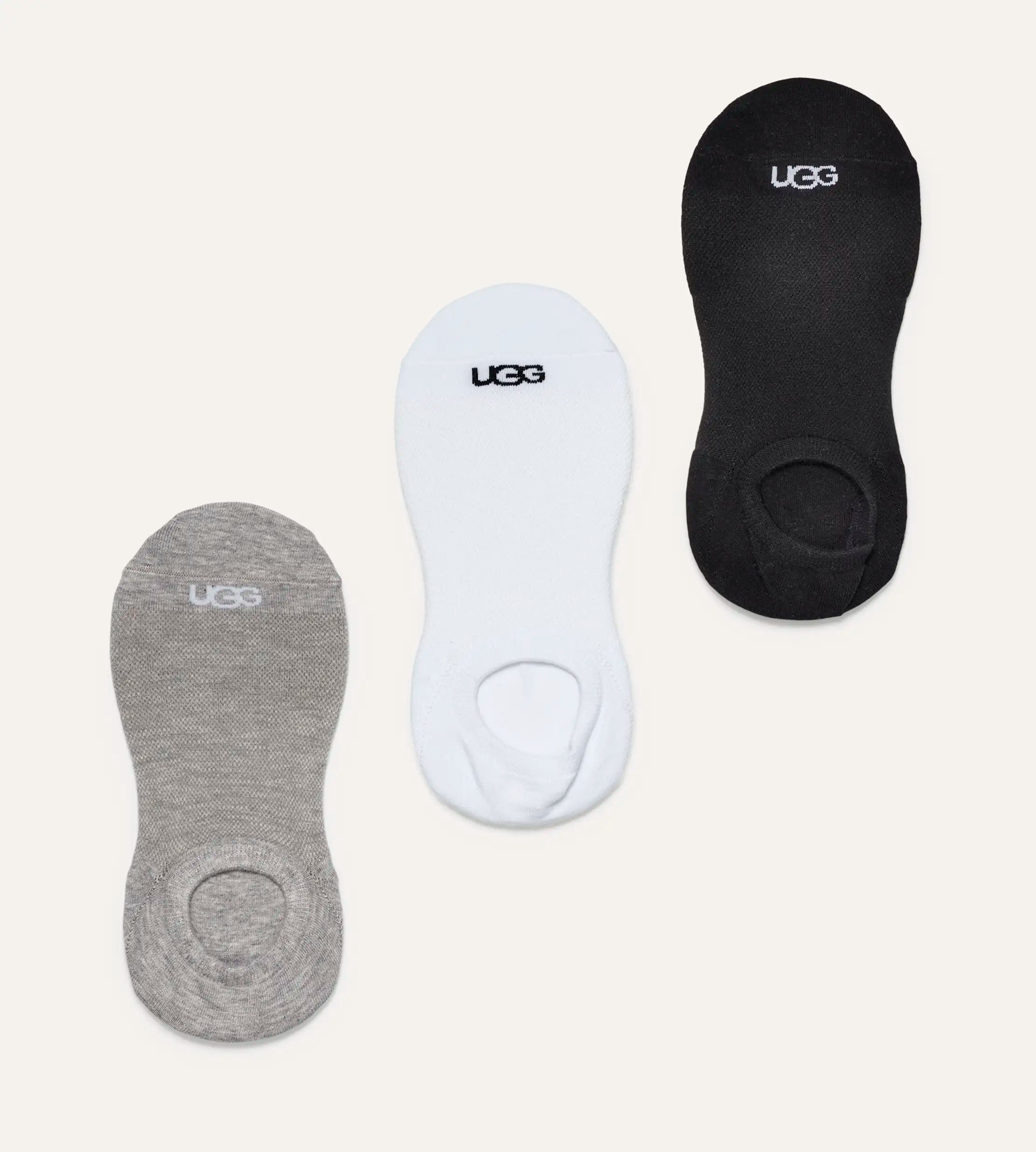 Women's Stela No Show 3 Pack - WHITE / GREY / BLACK