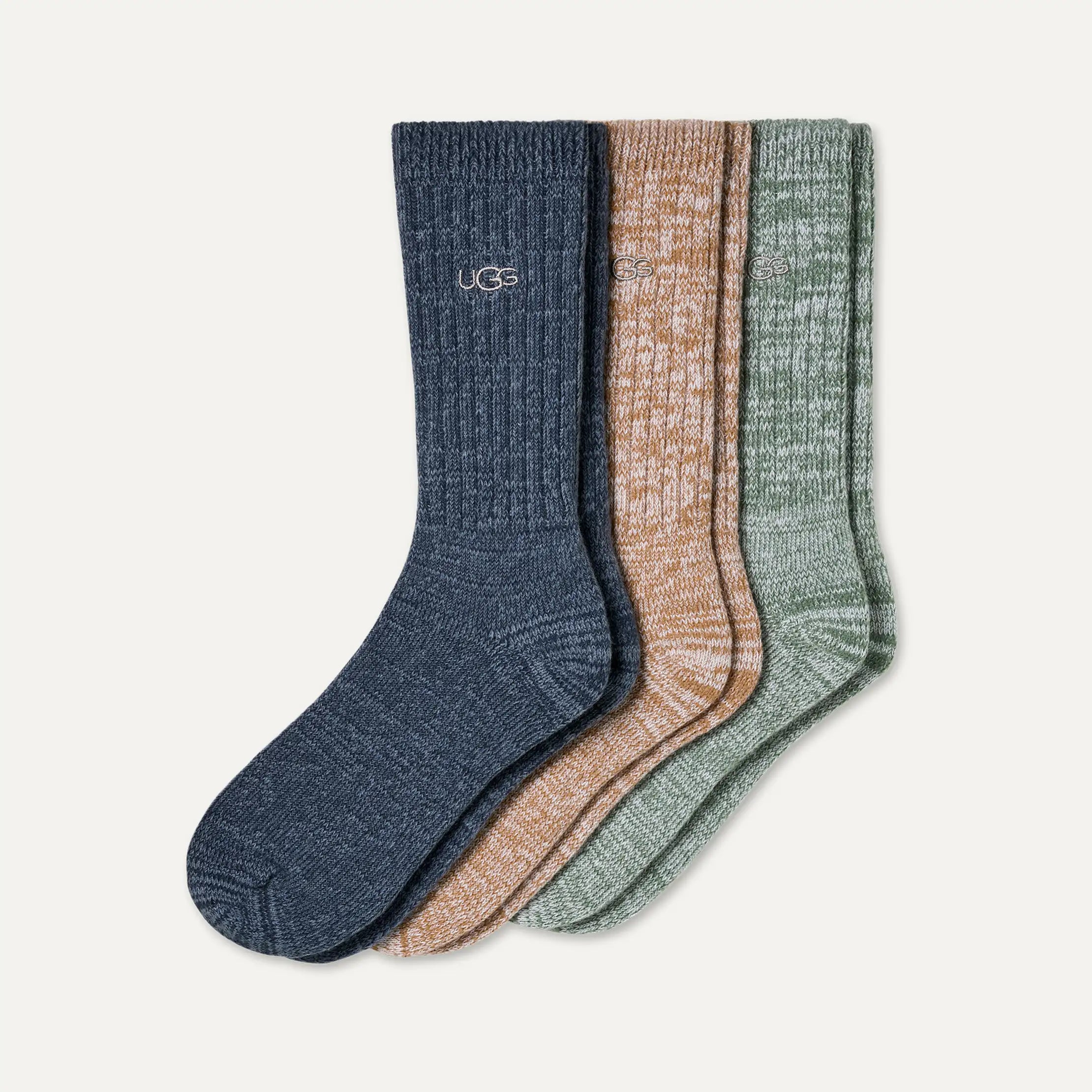 Men's Trey Rib Knit Cozy 3 Pack - TAHOE BLUE / CHESTNUT / GREEN STONE