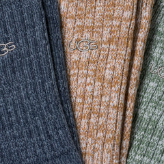 Men's Trey Rib Knit Cozy 3 Pack - TAHOE BLUE / CHESTNUT / GREEN STONE