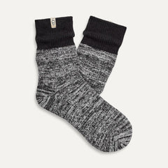 Women's Rib Knit Slouchy Quarter - BLACK