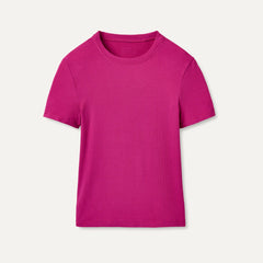 Women's Miriam Baby Tee Rib - CHROMA PINK