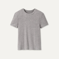 Women's Miriam Baby Tee Rib - GREY HEATHER