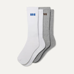 Men's Leander Logo Crew 2 Pack - REGAL BLUE / GREY HEATHER