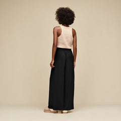 Women's Imogen Wide Leg Pant Rib - BLACK