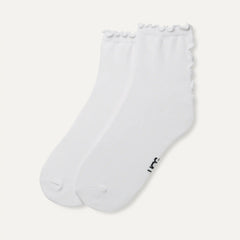 Women's Karsyn Lettuce Edge Quarter II - WHITE
