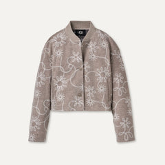Women's Botanic Embroidered Jacket - OYSTER HEATHER