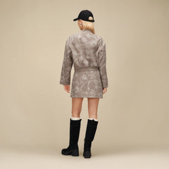 Women's Botanic Embroidered Jacket - OYSTER HEATHER