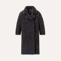Women's Gertrude Long Teddy Coat II - INK