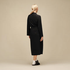 Women's Myra Rib Robe - BLACK