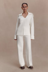 Kerrymae Straight Leg Knit Pants - Off White