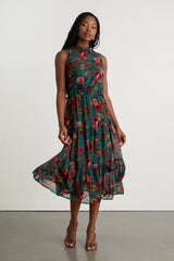 In My Dreams Mauve Floral Print Midi Dress