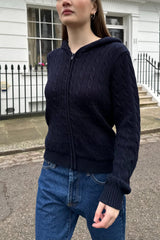 Ayla Cable Knit Zip-Up Sweater