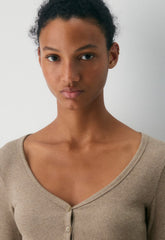 HomeStretch™ Rib Acoustic Henley - HEATHER NOMAD TAUPE