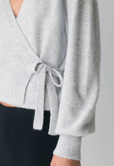 SoftSpoke™ Cassidy Wrap Sweater - HEATHER CHROME