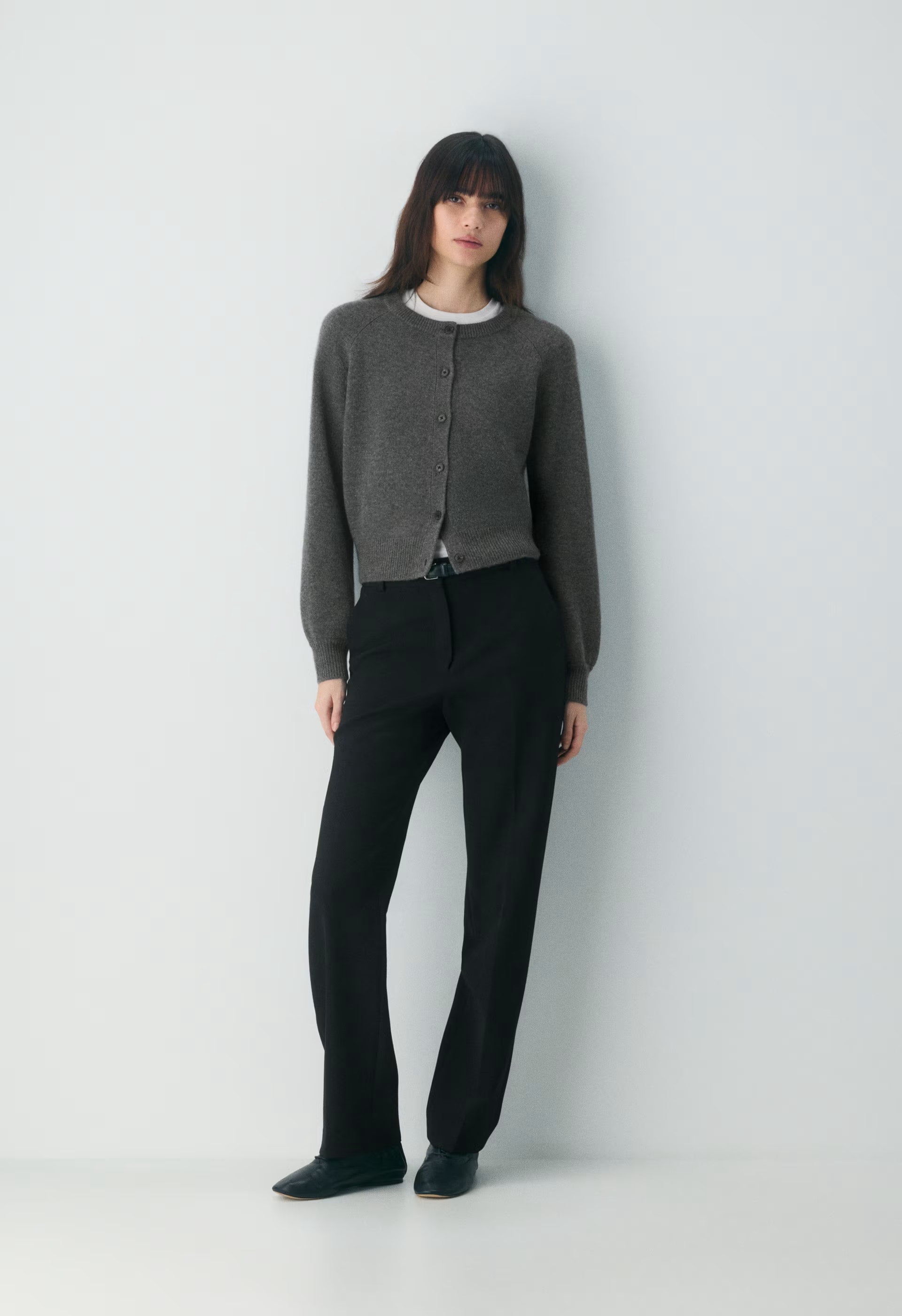 Essential Wool Cashmere London Cardigan - HEATHER CHARCOAL