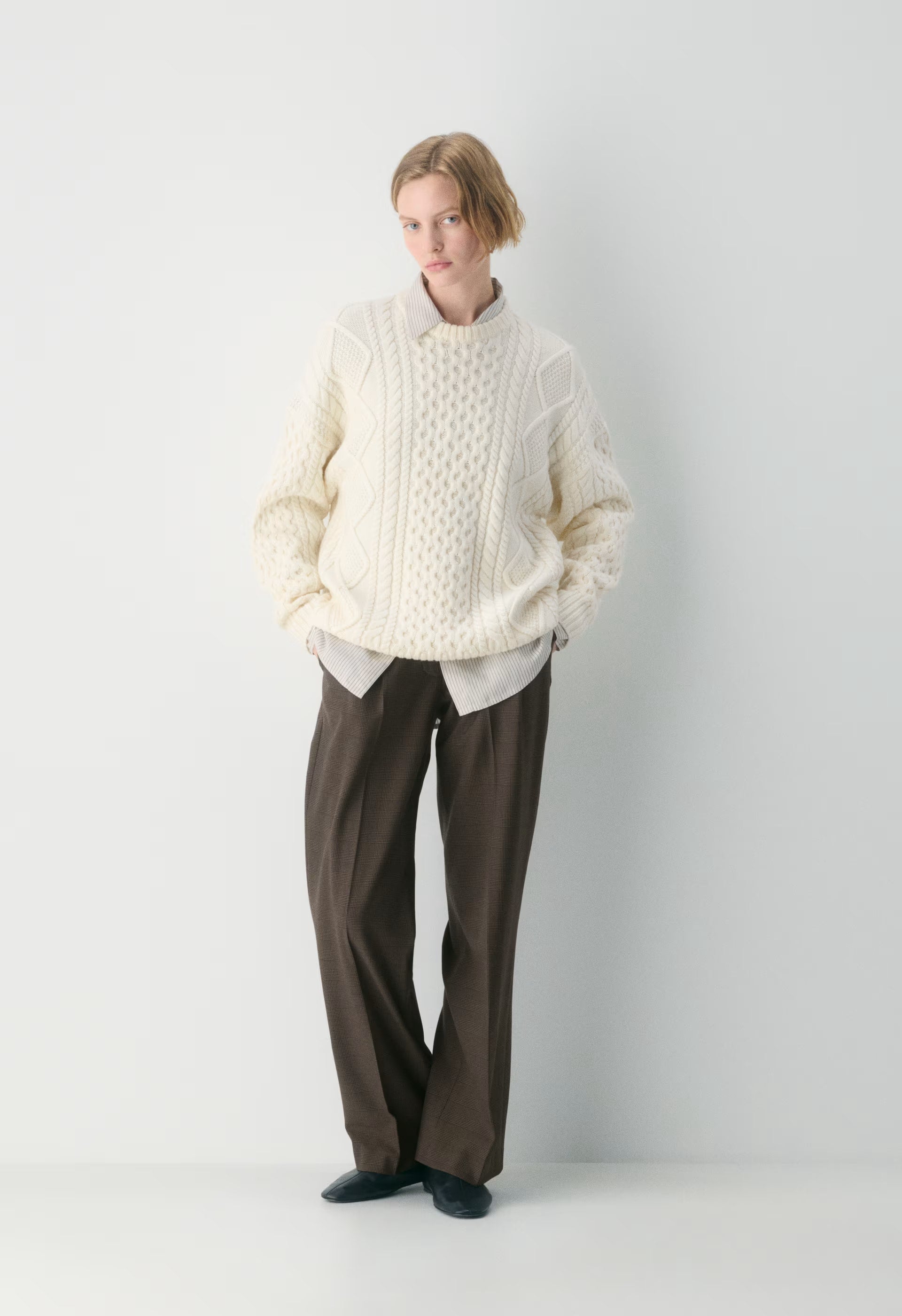 Heritage Knit Merino Wool Crew Sweater - WHISPER WHITE