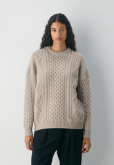 Heritage Knit Merino Wool Crew Sweater - HEATHER NOMAD TAUPE