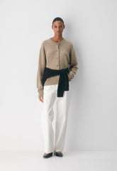 Essential Cashmere Acclaim Cardigan - HEATHER NOMAD TAUPE