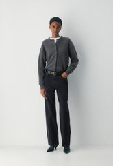 Essential Cashmere Acclaim Cardigan - HEATHER CHARCOAL