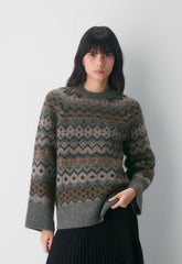 Harlow Sweater - DARK H GREY/ MULTI