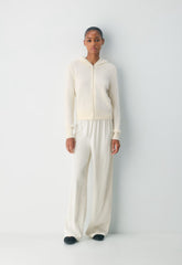 Essential Cashmere Idyllic Zip Hoodie - WHISPER WHITE