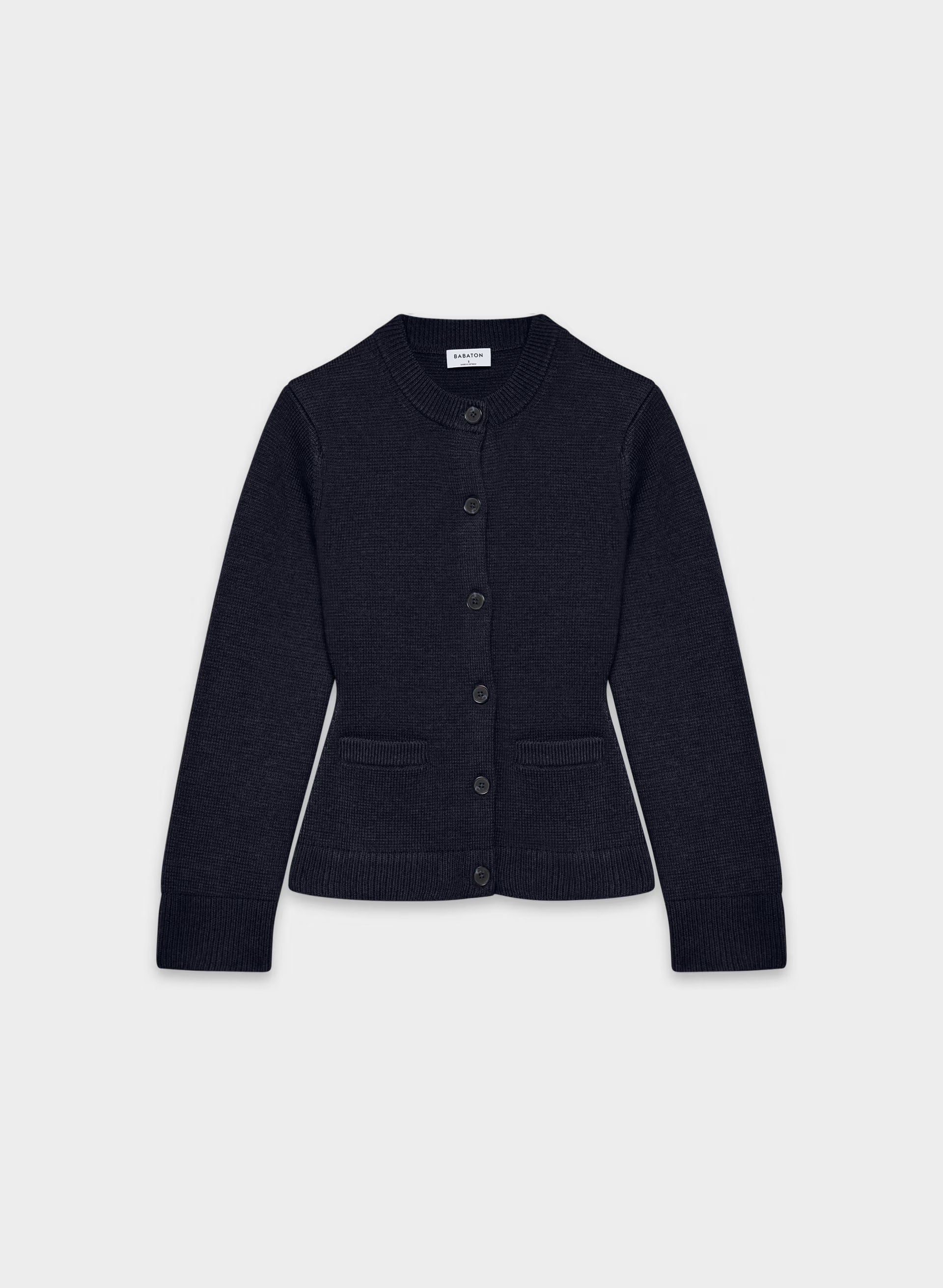 Meraki Merino Wool Cardigan - ROYAL NAVY