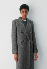 The Constant™ Coat - Soft Wool Cashmere - HERRINGBONE BLK/WHT