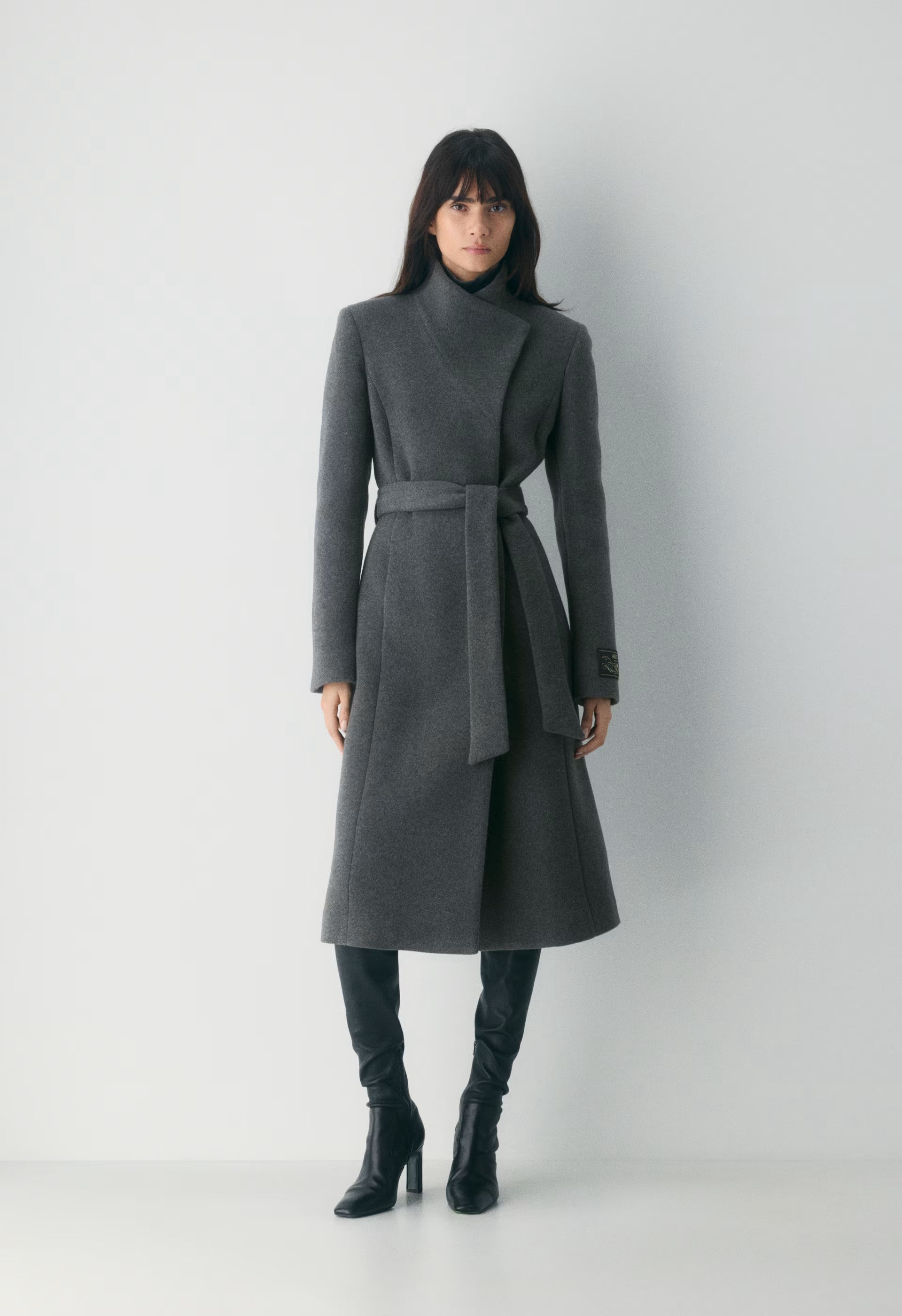 The Connor Long Coat - Soft Wool Cashmere - HEATHER CHARCOAL