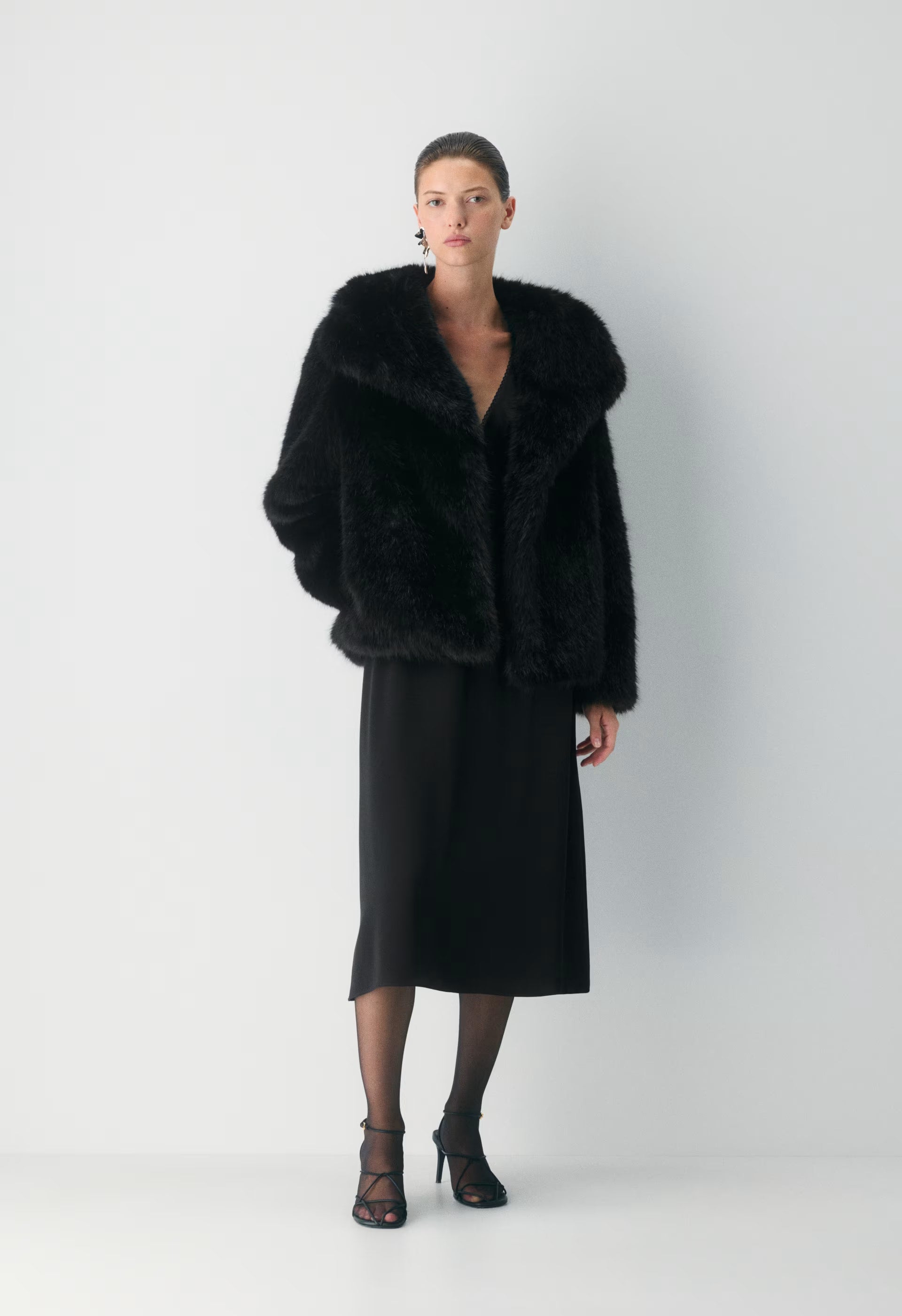 St. Moritz Coat - Arctic Faux Fur - BLACK