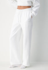 Cozy Sweatfleece Boyfriend Wide Sweatpant - WHITE
