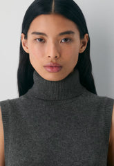 Essential Wool Cashmere Outline Dress - HEATHER CHARCOAL