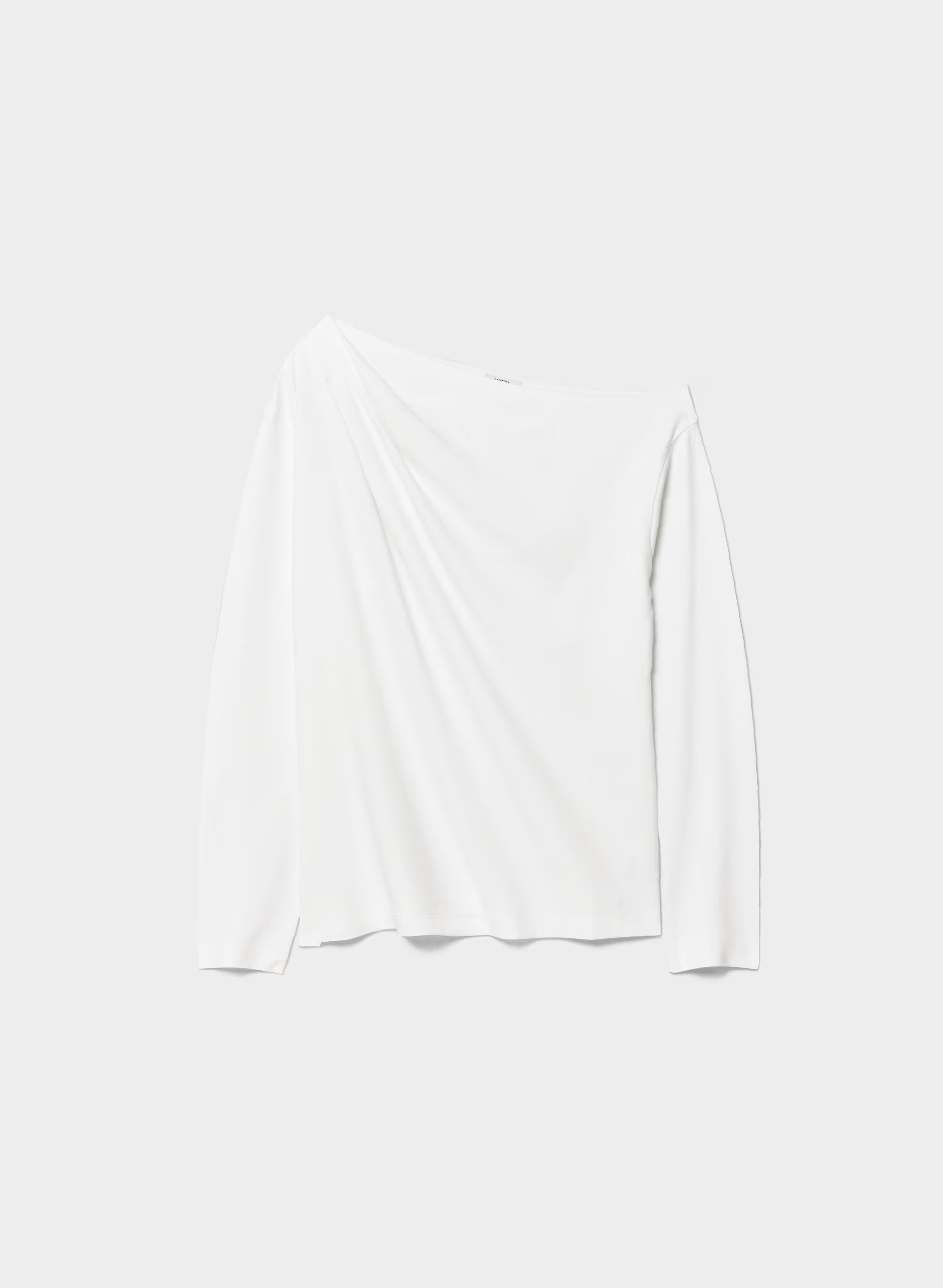 Interlock Cotton Script Longsleeve Top - WHITE
