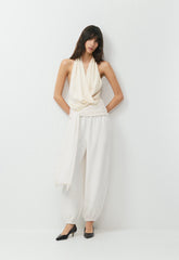 Martini Satin Halter Top - SEASIDE CREAM
