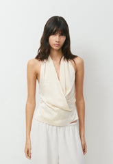 Martini Satin Halter Top - SEASIDE CREAM