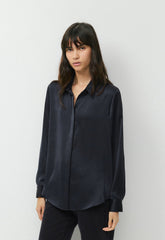 Baker Satin Shirt - DARK NIGHT NAVY