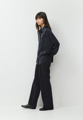 Baker Satin Shirt - DARK NIGHT NAVY