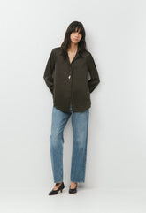 Baker Satin Shirt - CACAO NIB BROWN