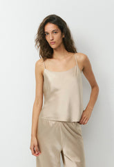 Median Silk Camisole - MARCONA BEIGE