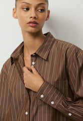 Landmark Poplin Shirt - CHOCO BRWN/BT WHITE