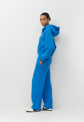Cozy Sweatfleece Boyfriend Boxy Zip Hoodie - LAZULI BLUE